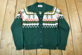 Vintage 1980s Lapplander Ski Theme Knit Cardigan Sweater /