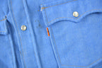 Vintage 1970s Levi's Western Style Pearl Snap Button Up Shirt Made in USA Size L