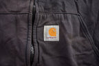 Vintage 1990s Distressed Carhartt Fur Lined Zip Up Hoodie Made In USA Size XL