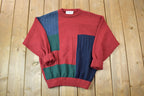 Vintage 1990s Kellerman Sweaters Knit Crewneck Sweater / 90s Crewneck / Made In USA / Preppy