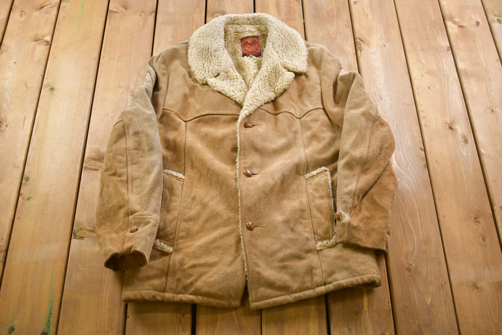 Vintage 1980s Genuine Leather Shearling Leather Jacket