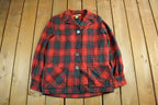 Vintage 1950s 1960s Wool Flannel Button Up Jacket Shirt Women's Medium