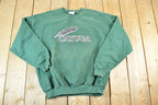 Vintage 1990s Cayuga Feather Logo Souvenir Heavyweight Crewneck Sweatshirt