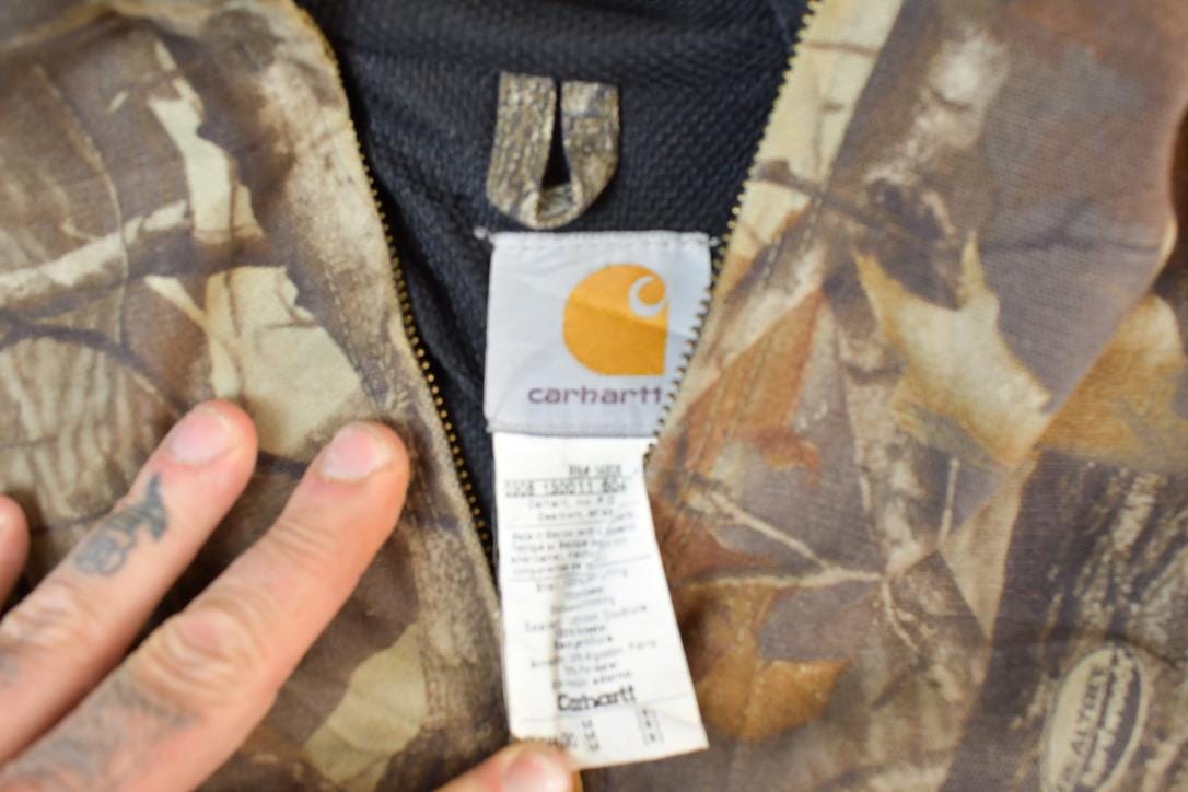 Vintage 1990s Youth Carhartt Realtree Camo Perfectly Distressed Collared Work Jacket Made In USA