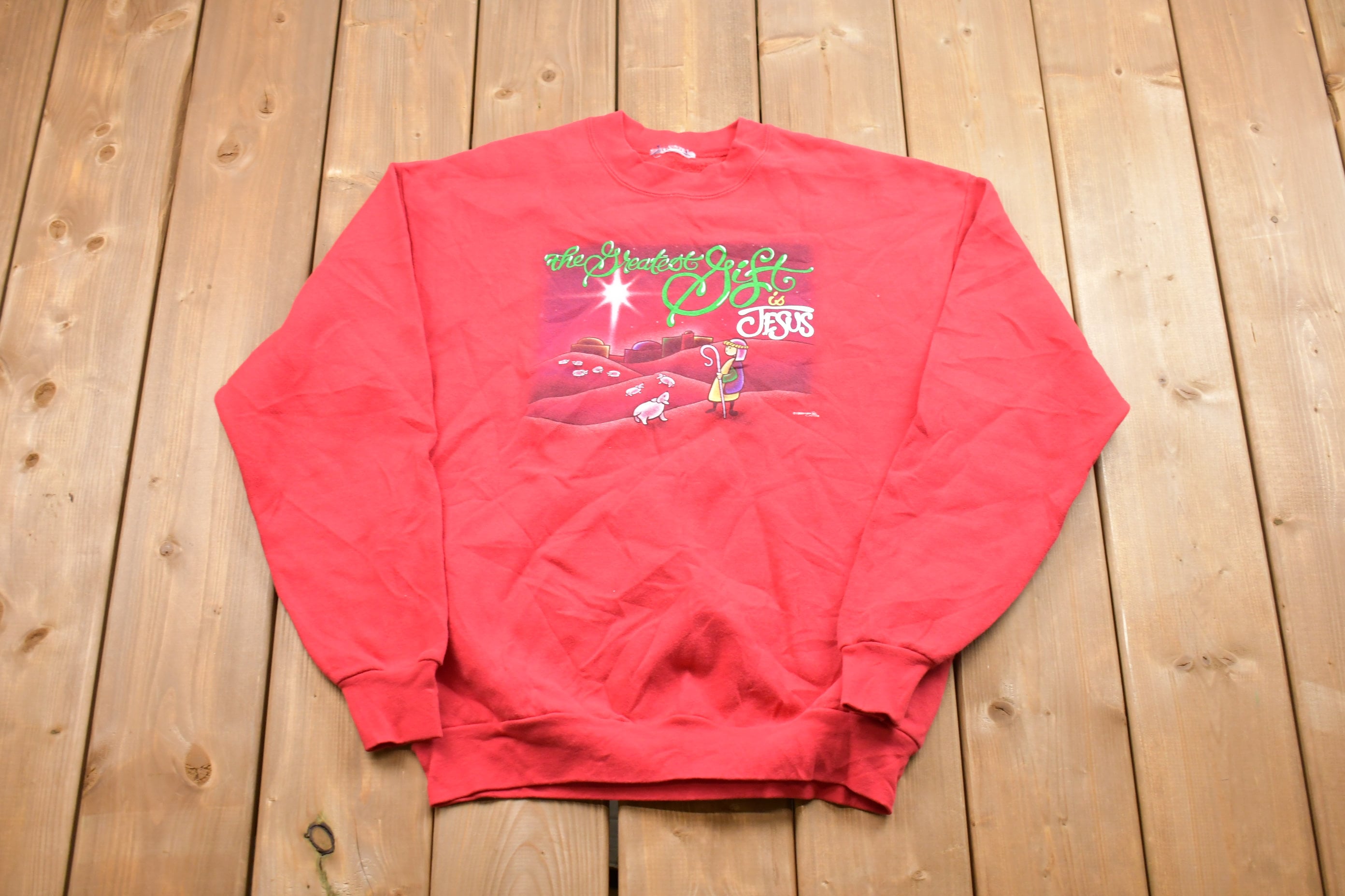 Vintage 1998 The Greatest Gift is Jesus Christmas Crewneck Sweatshirt