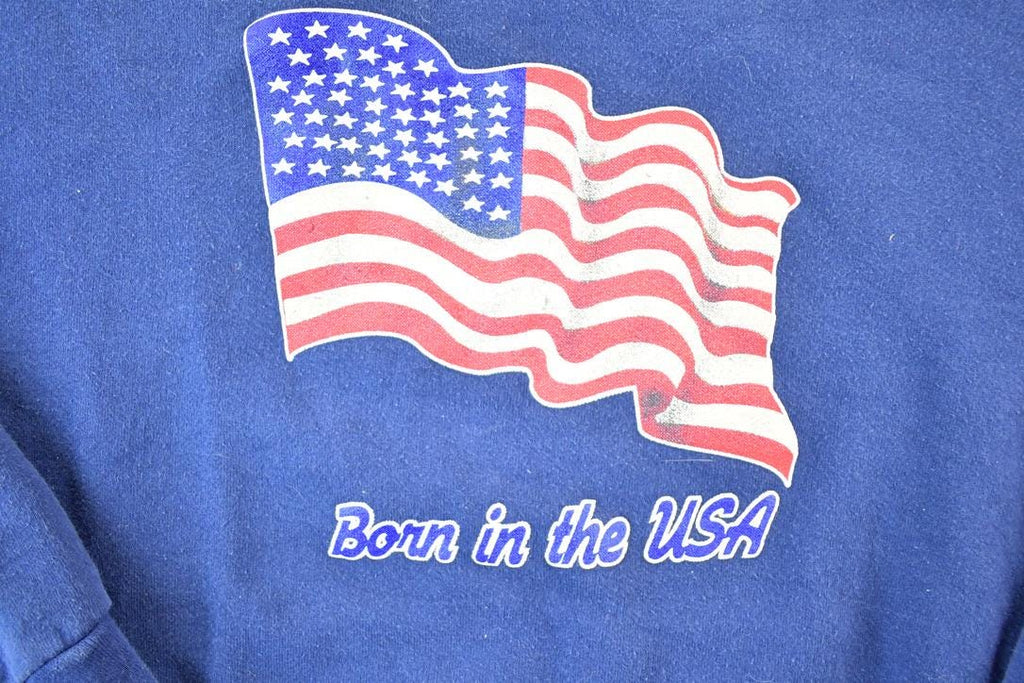 Vintage 1990s Born In The USA American Flag Crewneck Sweatshirt Mens L