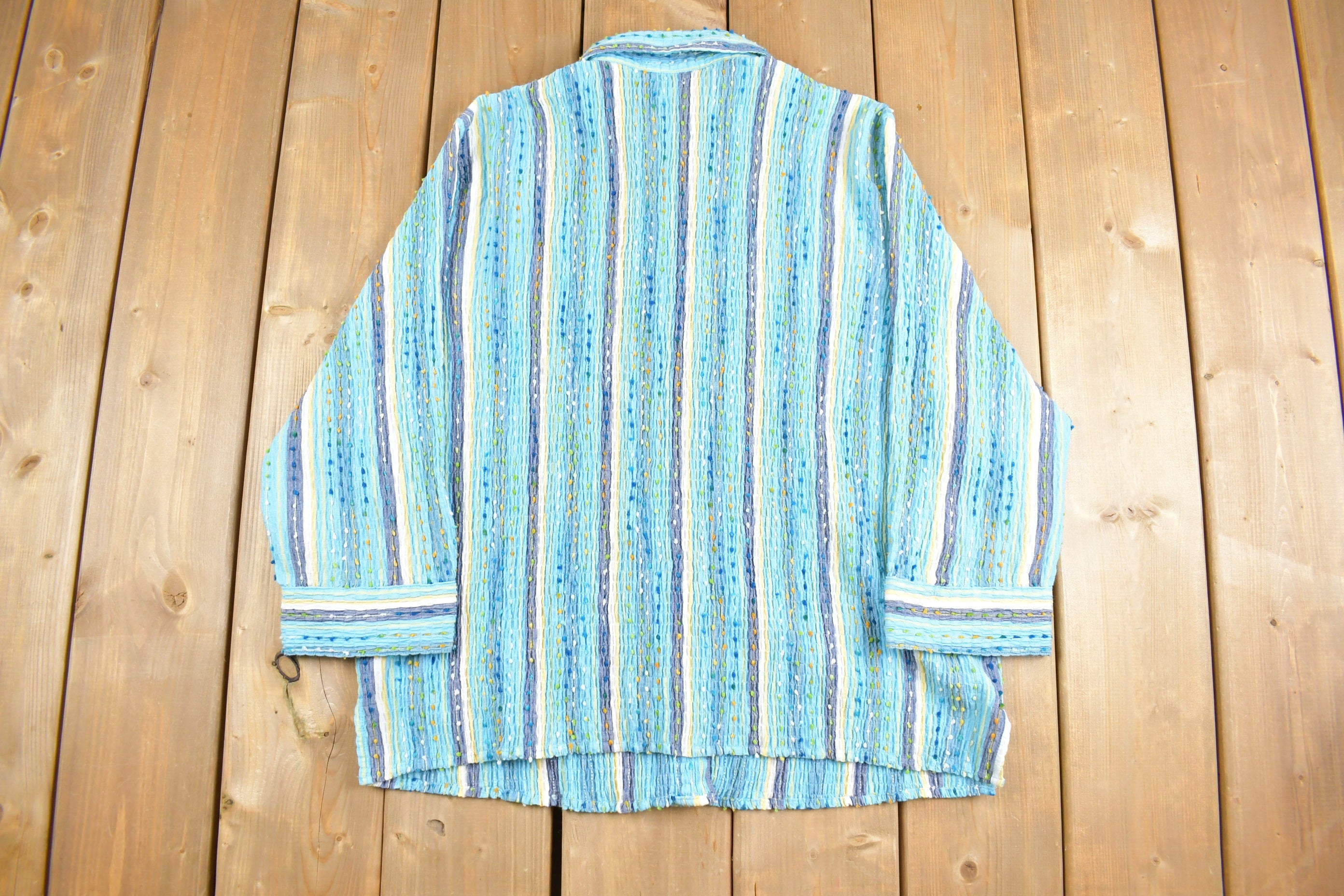 Vintage 1990s breckenbridge Funky Striped Button Up Shirt