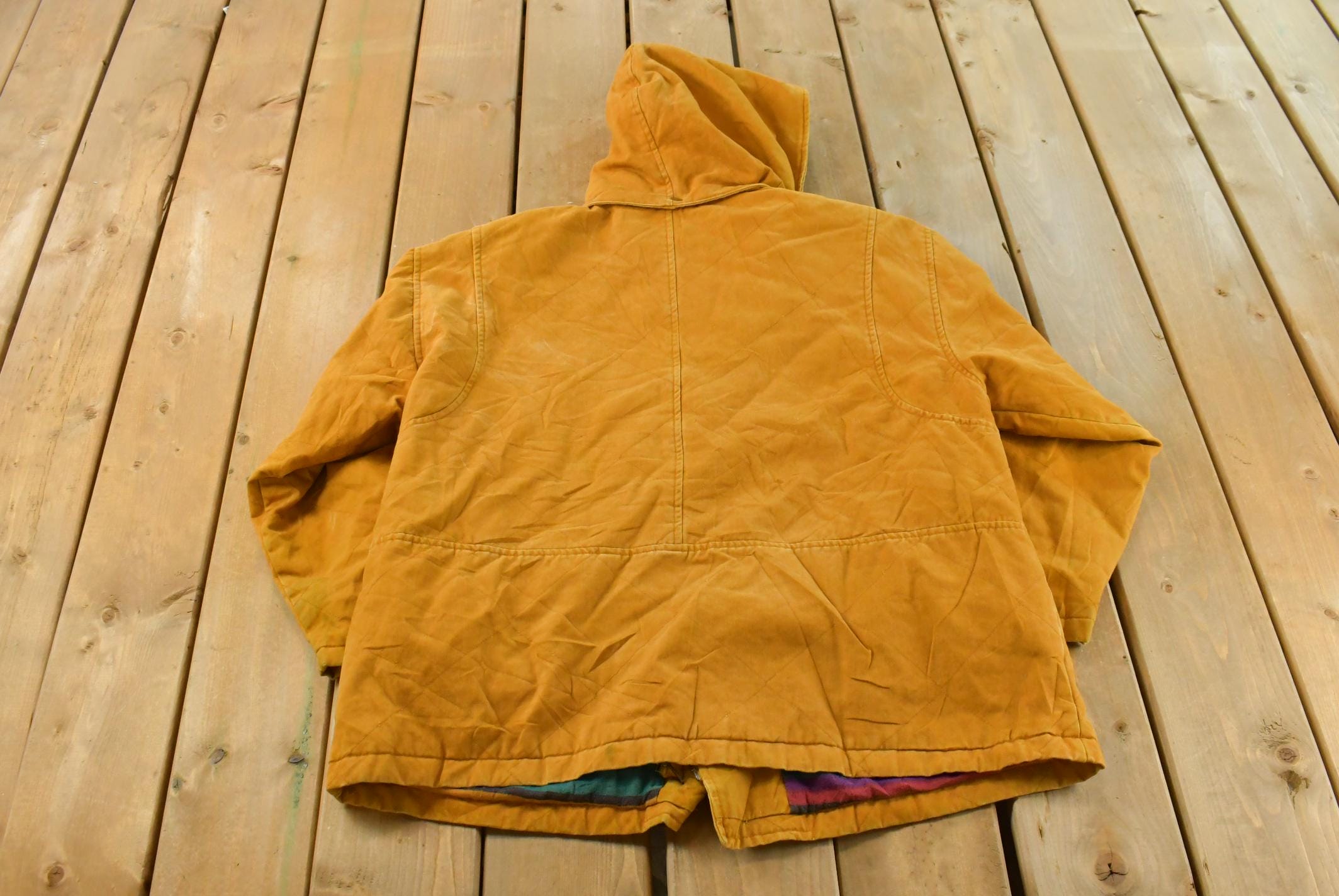 Vintage 1990s Limited Collection Lined Hooded Full Zip Light Jacket Men's L / Preppy Fashion / Outerwear / Parka / Streetwear