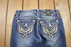 Vintage Y2K Miss Me Bedazzled Low Rise Jeans Size 26x33