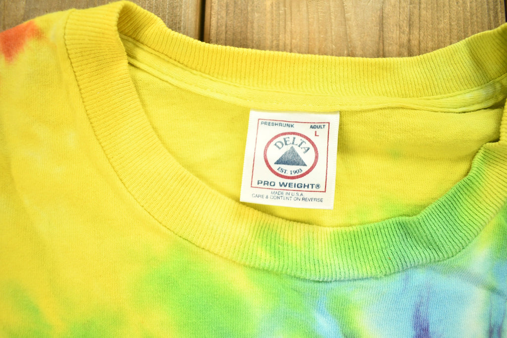 Vintage 1990s Delta Pro Weight Tie Dye Swirl Long Sleeve T-Shirt