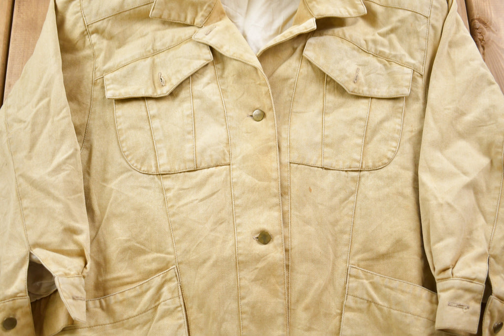 Vintage 1980s Leather Button Up Jacket