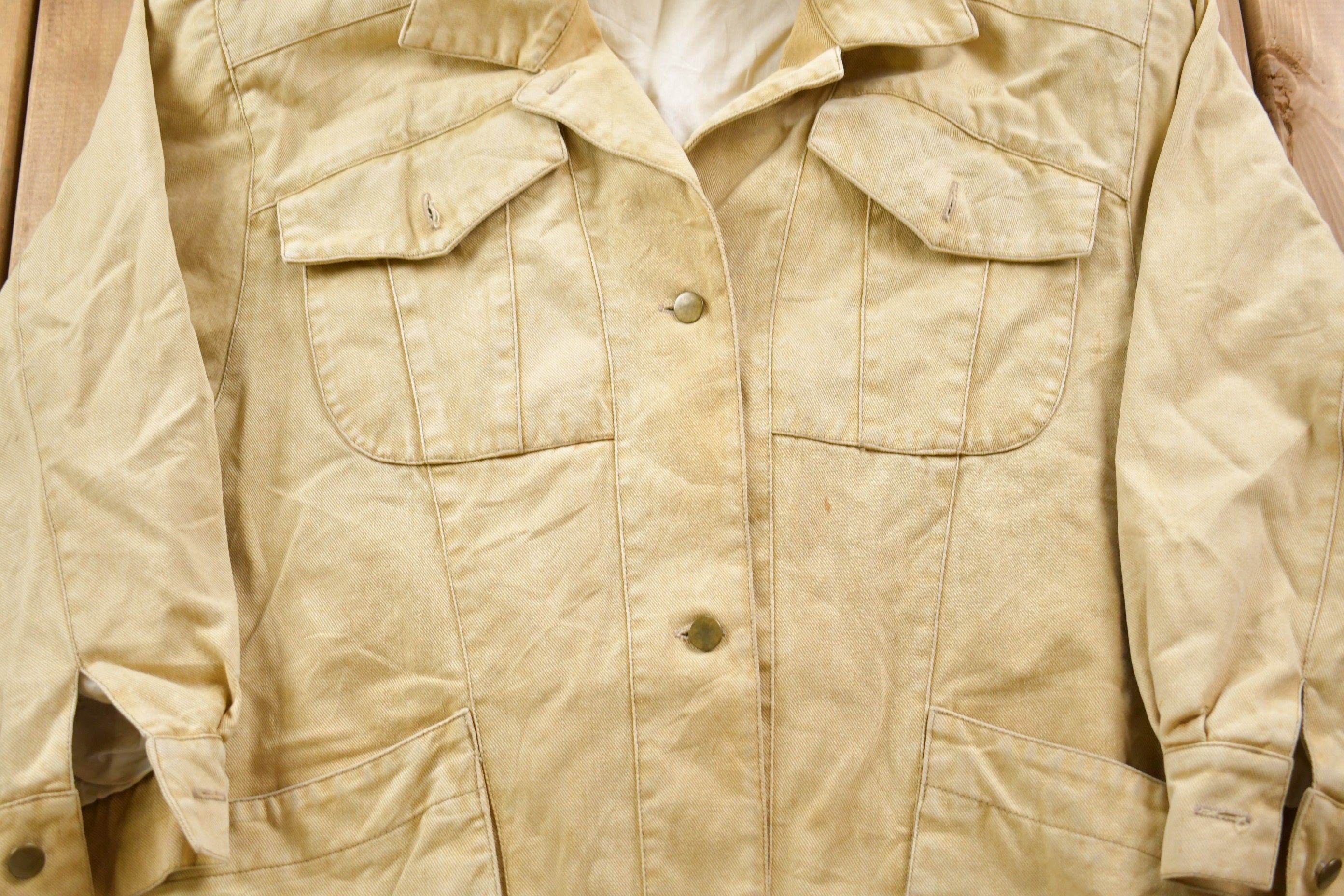 Vintage 1980s Leather Button Up Jacket