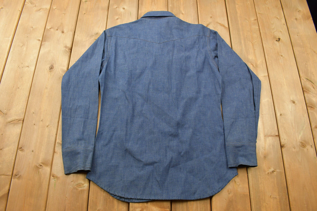 Vintage 1990s Wrangler Western Style Denim Snap Button Shirt