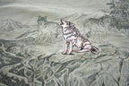 Vintage 1990s Embroidered Wolf All Over Print Crewneck Sweatshirt