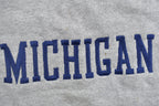 Vintage 1990s University Of Michigan Collegiate Short Sleeve Crewneck  Embroidered  NCAA Sweatshirt  Sportswear  Americana  Michigan