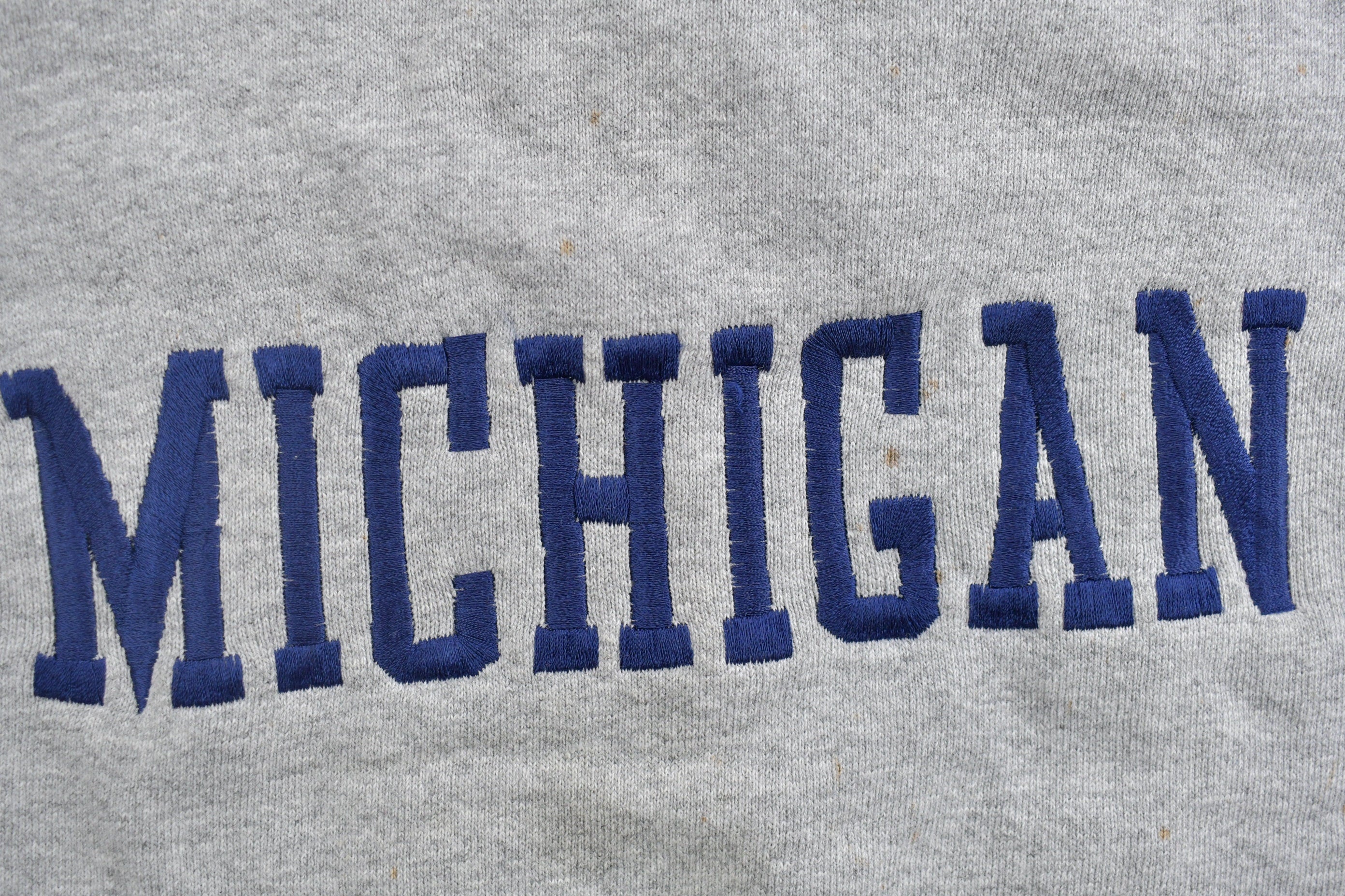 Vintage 1990s University Of Michigan Collegiate Short Sleeve Crewneck  Embroidered  NCAA Sweatshirt  Sportswear  Americana  Michigan