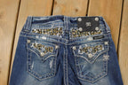 Vintage Deadstock Y2K Miss Me Bedazzled Low Rise Jeans Women's Size 26x31