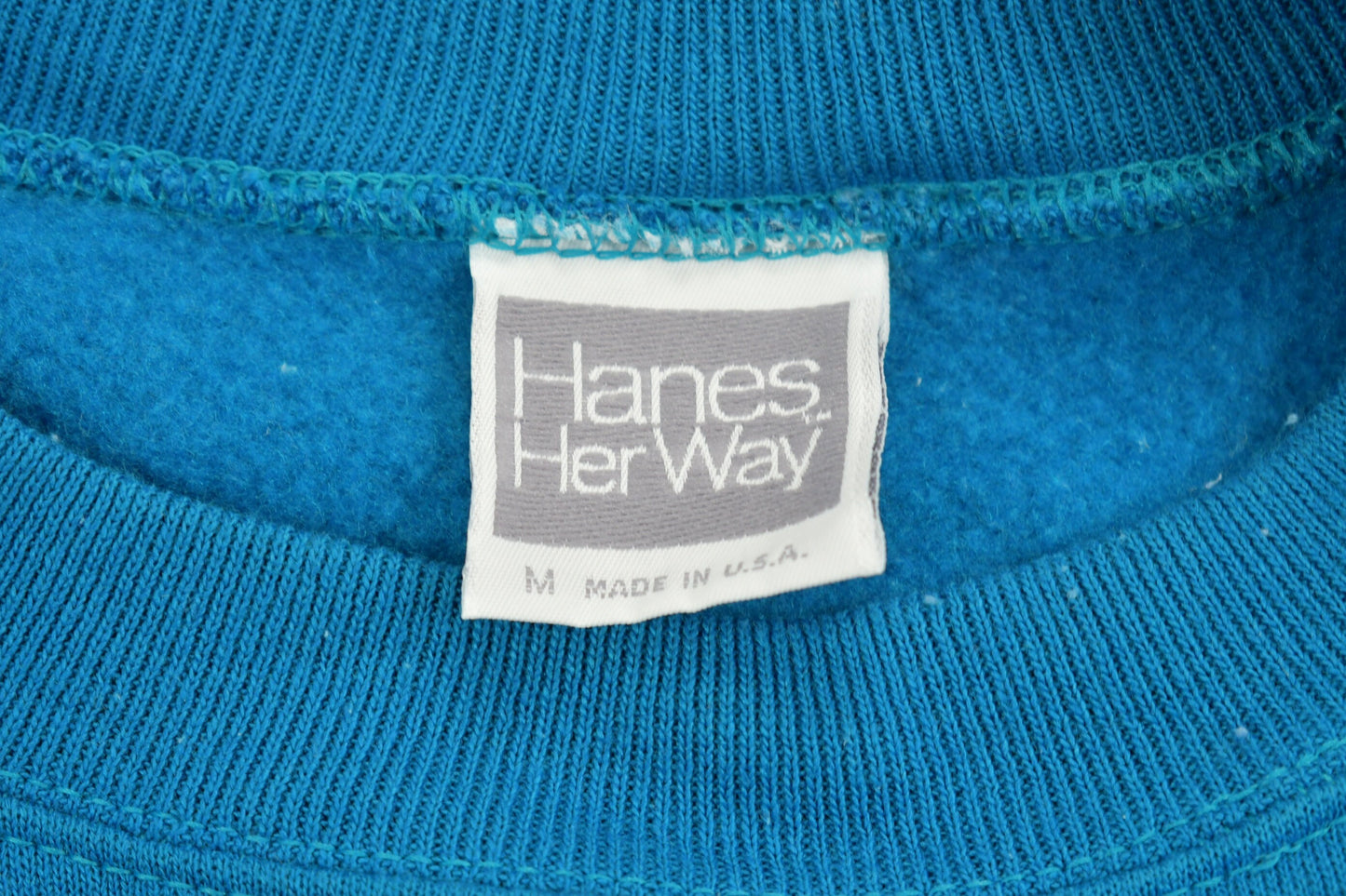 Vintage 1980s Hanes Her Way Raglan Crewneck Sweatshirt / 80s Crewneck / Vintage Blank / Essential / Made in USA / 90s Blank / Blue