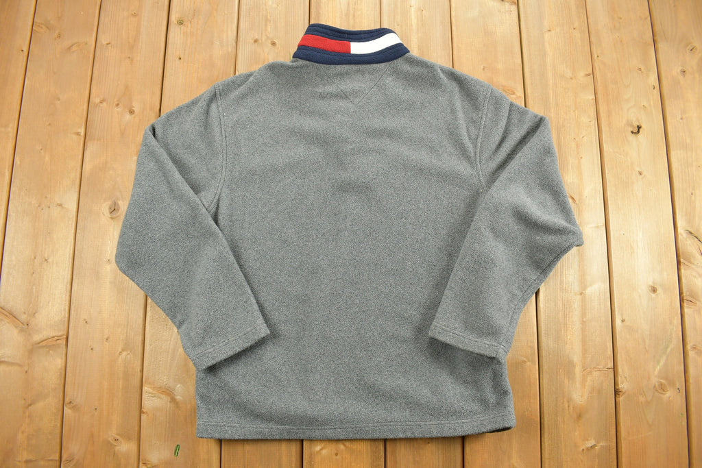 Vintage Tommy Hilfiger Embroidered Quarter Zip Fleece Sweatshirt