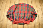 Vintage 1990s Afdolfo Wool Plaid Zip Up Sweatshirt