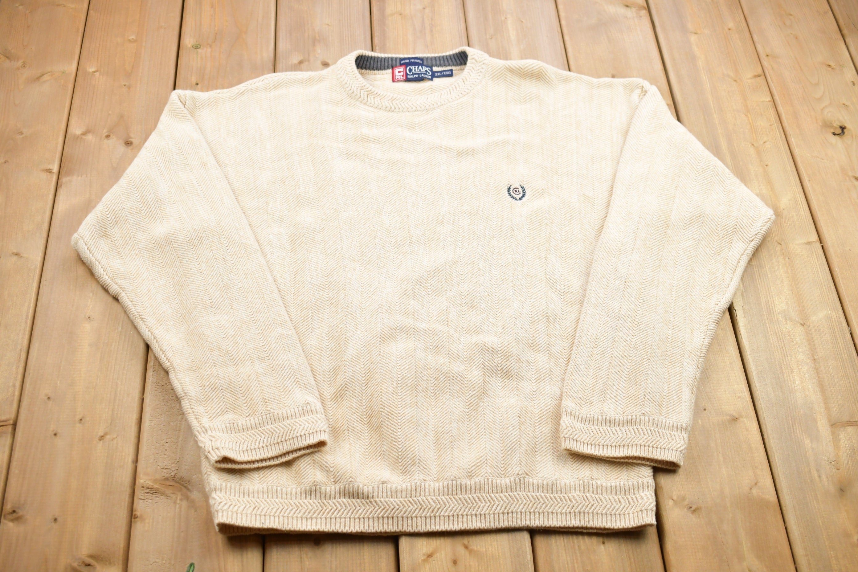 Vintage 1990s Ralph Lauren Chaps Hand Framed Crewneck Sweatshirt