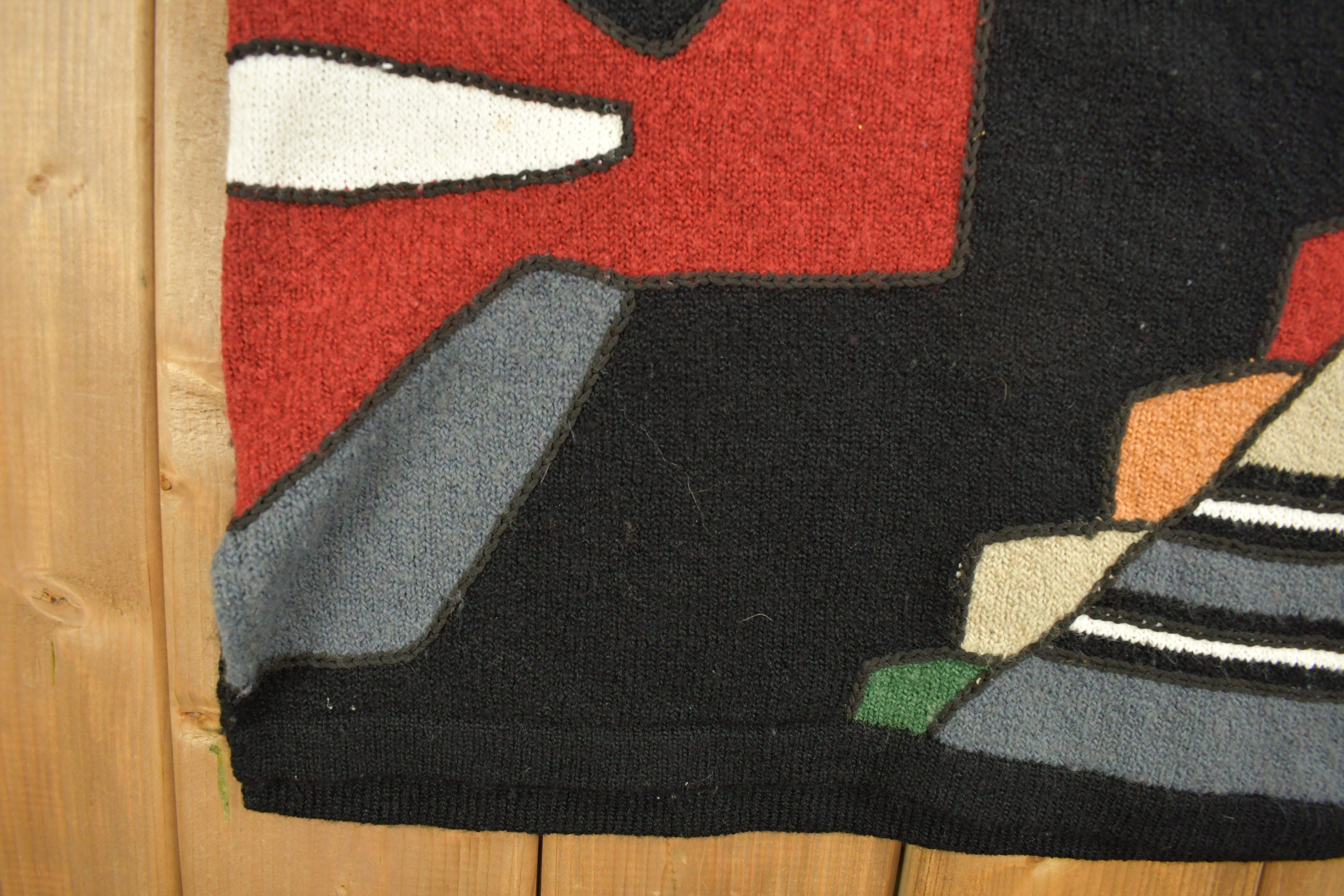 Vintage 1990s Knitted La Madona Crewneck Sweater /