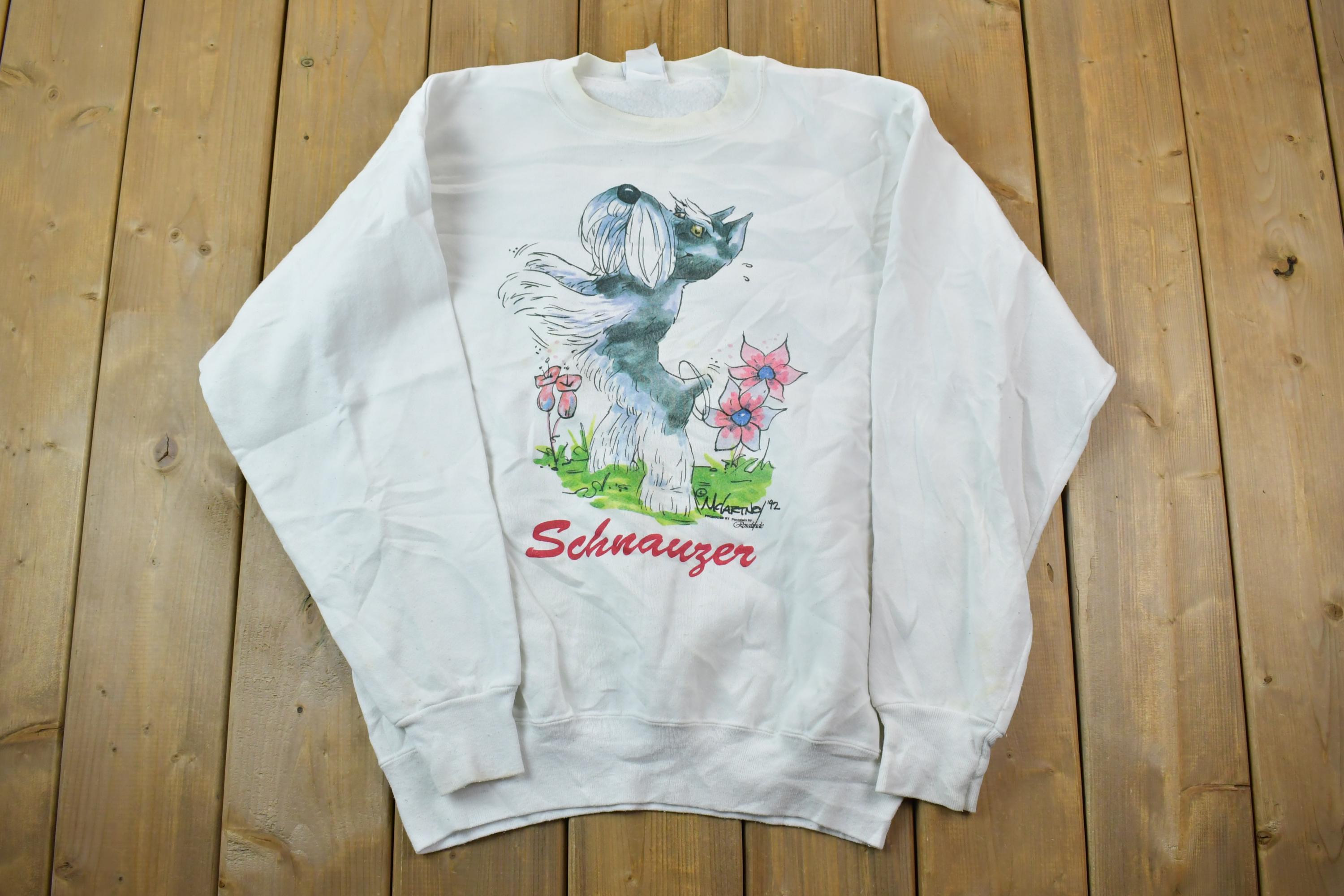 Vintage 1990s Schnauzer Cute Crewneck Sweater