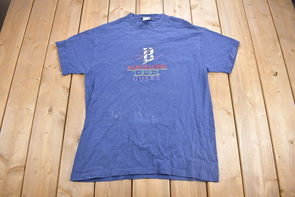 Vintage 1992 Barcelona Guess Embroidered T Shirt