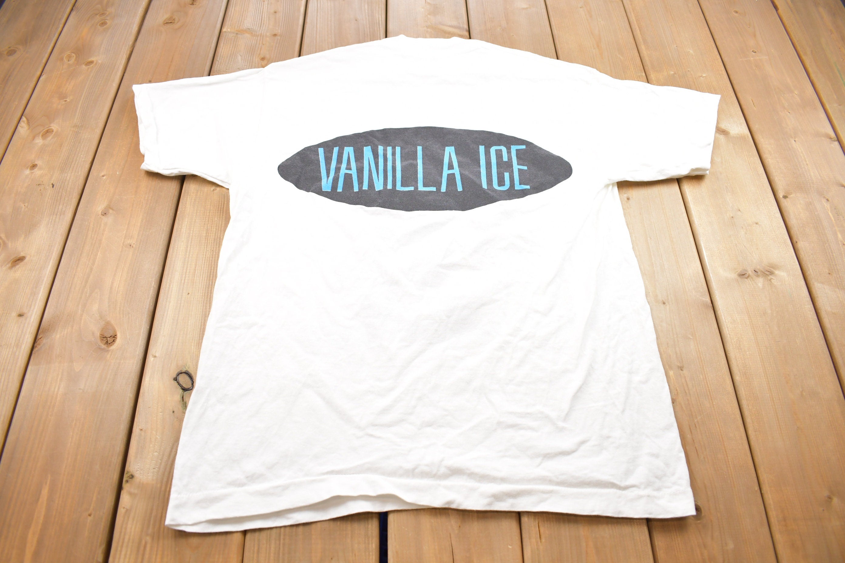 Vintage 1990 Vanilla Ice Rap Graphic Sof Tee T Shirt