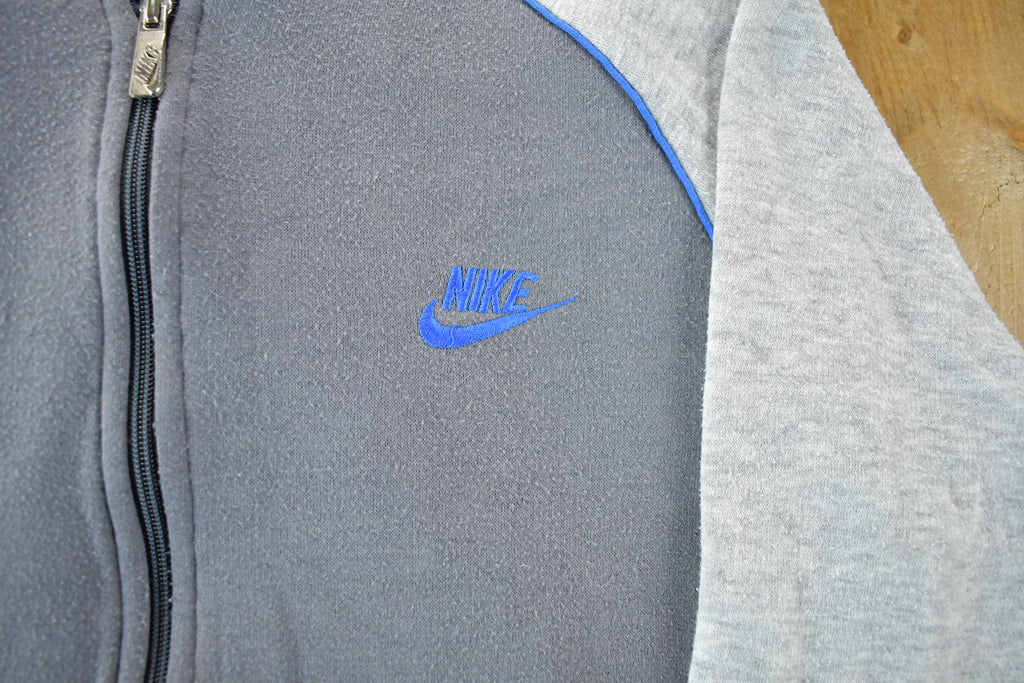 Vintage 1980s Nike Embroidered Mini Swoosh Zip Up Sweatshirt