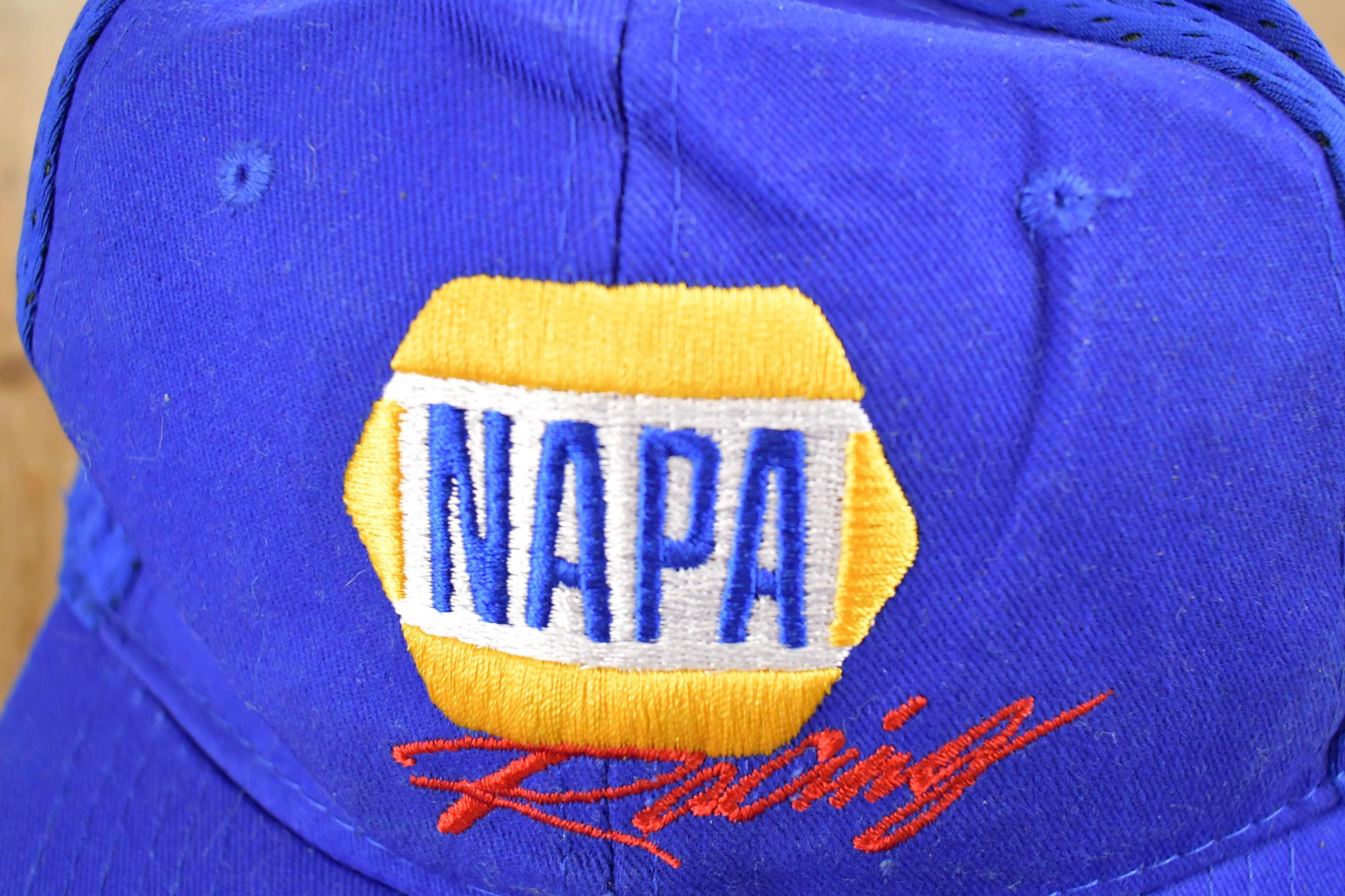 Vintage 1990s Napa Racing Snapback Autograph Hat / 90's Embroidered Race Car Cap