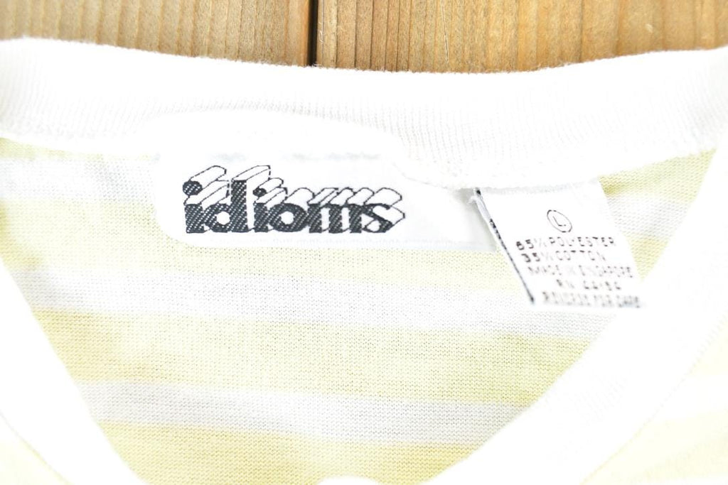 Vintage 1990s Idioms Yellow Striped Single Stitch T-Shirt