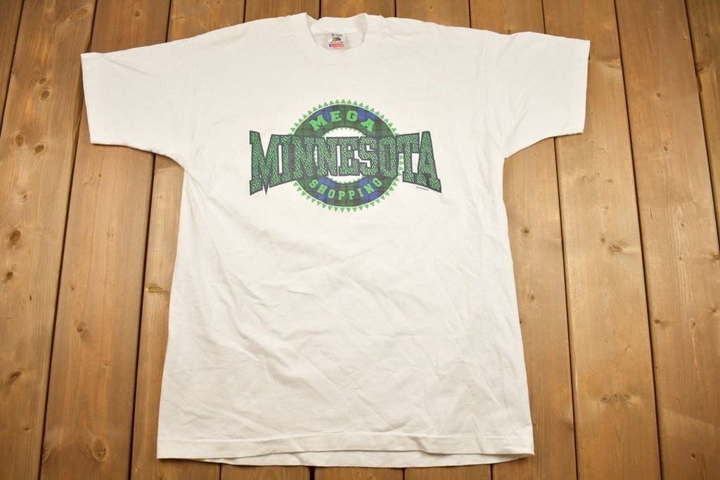 Vintage 1990s Minnesota Mega Shopping Souvenir T Shirt / Streetwear / Made In USA / Vacation Tee / Travel T Shirt / Location T / Shopaholic