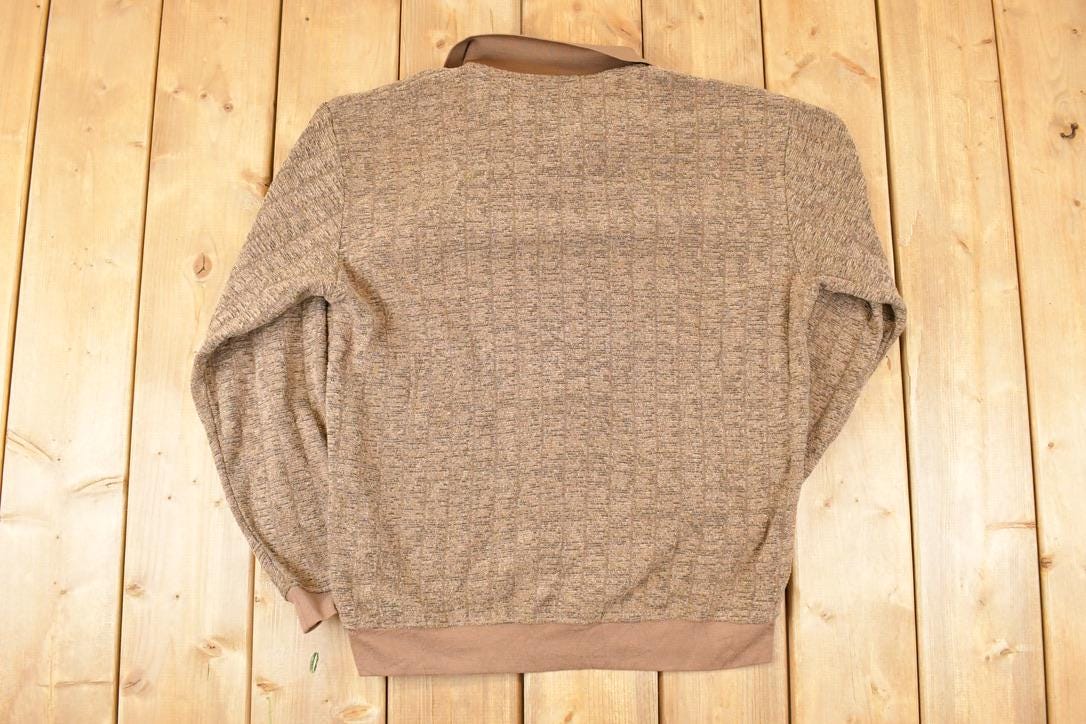 Vintage 1980s John Blair Quarter Button Knit Shirt Men's L
