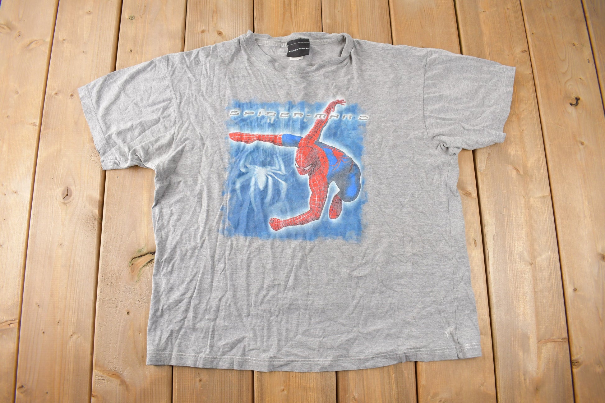 Vintage 2004 Spiderman 2 Marvel Movie Promo T-shirt Size L
