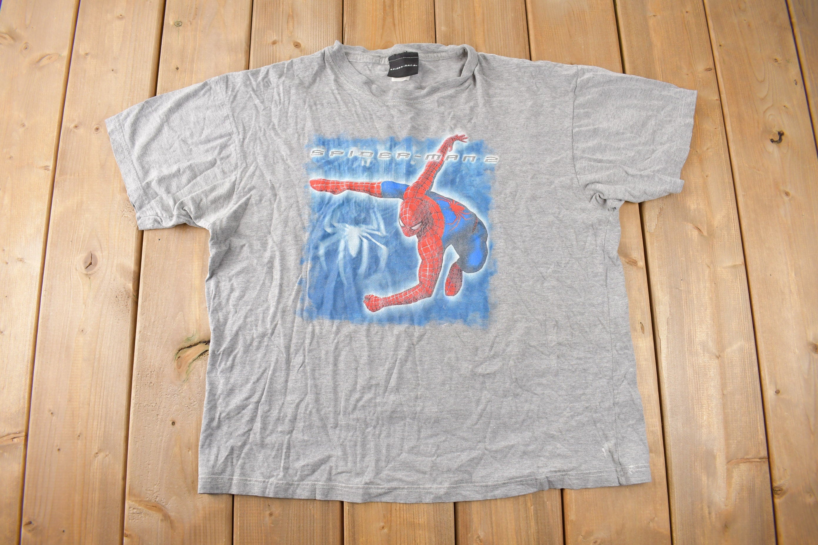 Vintage 2004 Spiderman 2 Marvel Movie Promo T-shirt Size L