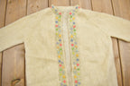 Vintage 1960s Hand Knit Floral Sweater