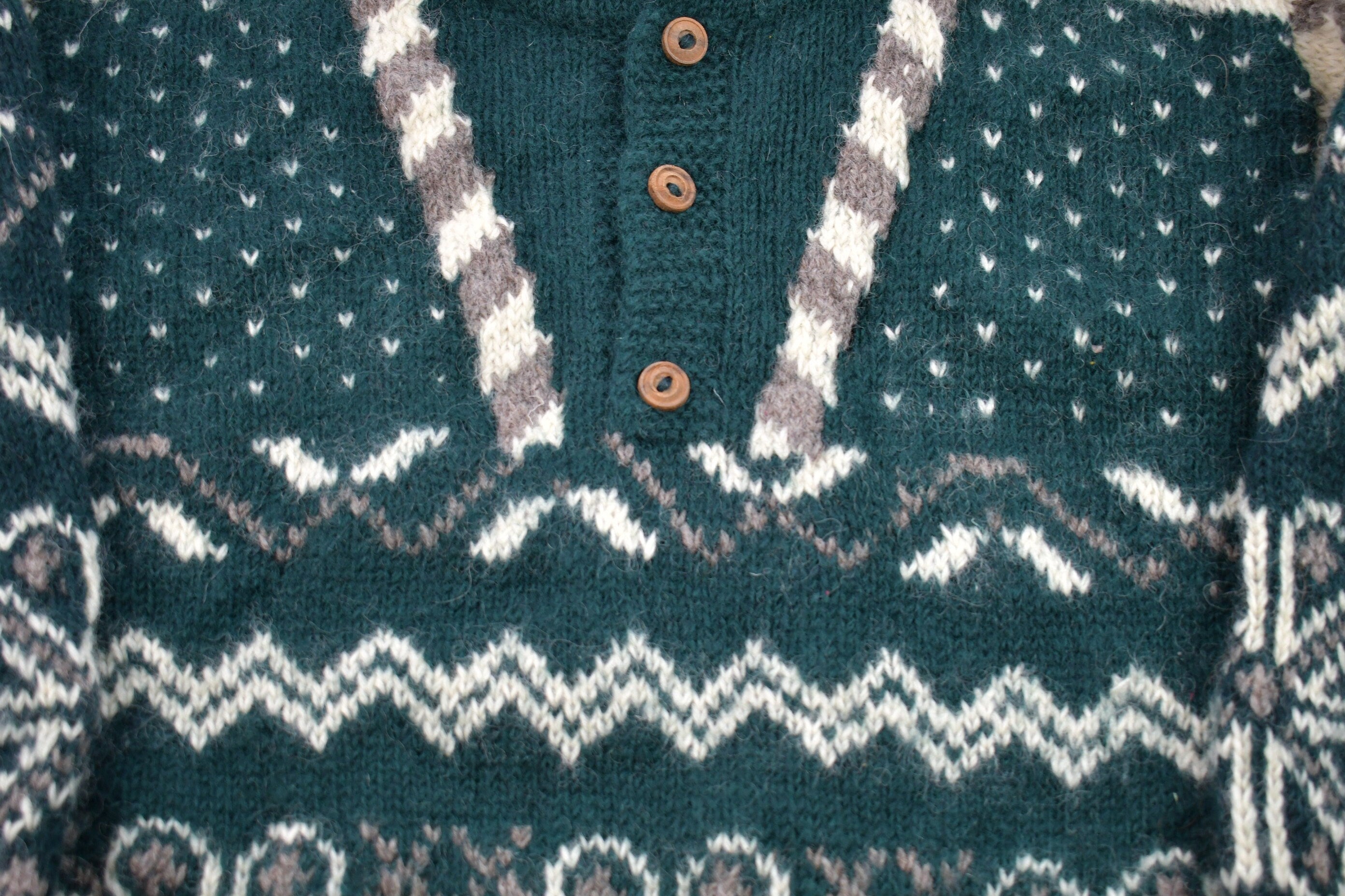Vintage 1990s Glacier Bay Import Nordic Knit Crewneck Sweater /