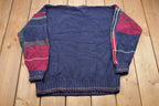 Vintage 1990s Embassy Row Plaid Knitted Sweater  Vintage 90s Crewneck  Pattern Sweater  Outdoor  Hand Knit  Pullover Sweatshirt