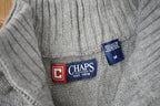 Vintage Y2K Chaps Embroidered Logo Quarter Zip Knit Sweater Size XL