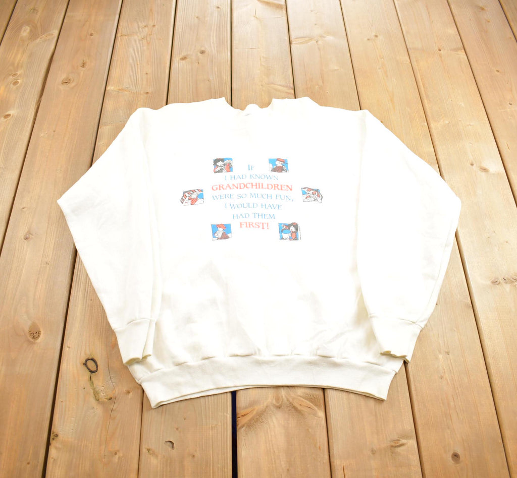 Vintage 1990s Funny Grandchildren Poem Crewneck Sweatshirt Made In USA