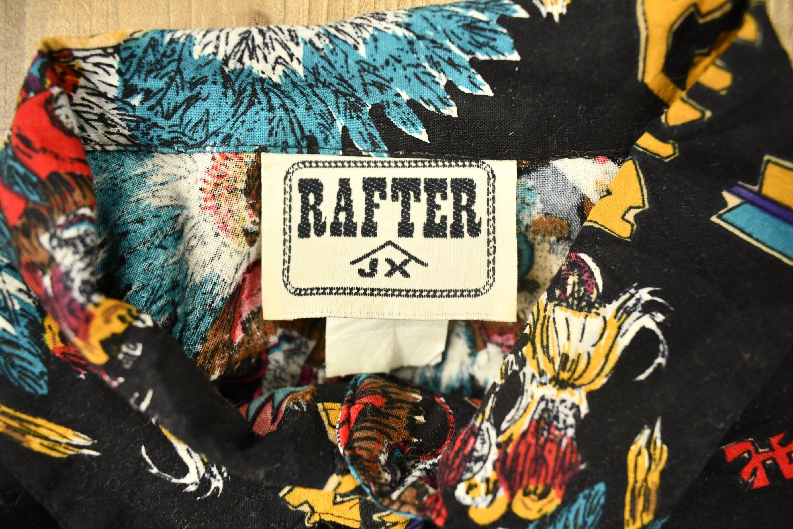 Vintage 1990s Rafter Native American All Over Print Western Style Button Up Shirt