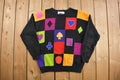 Vintage 1990s Knit Clubs Diamond Spades and Hearts Sweater