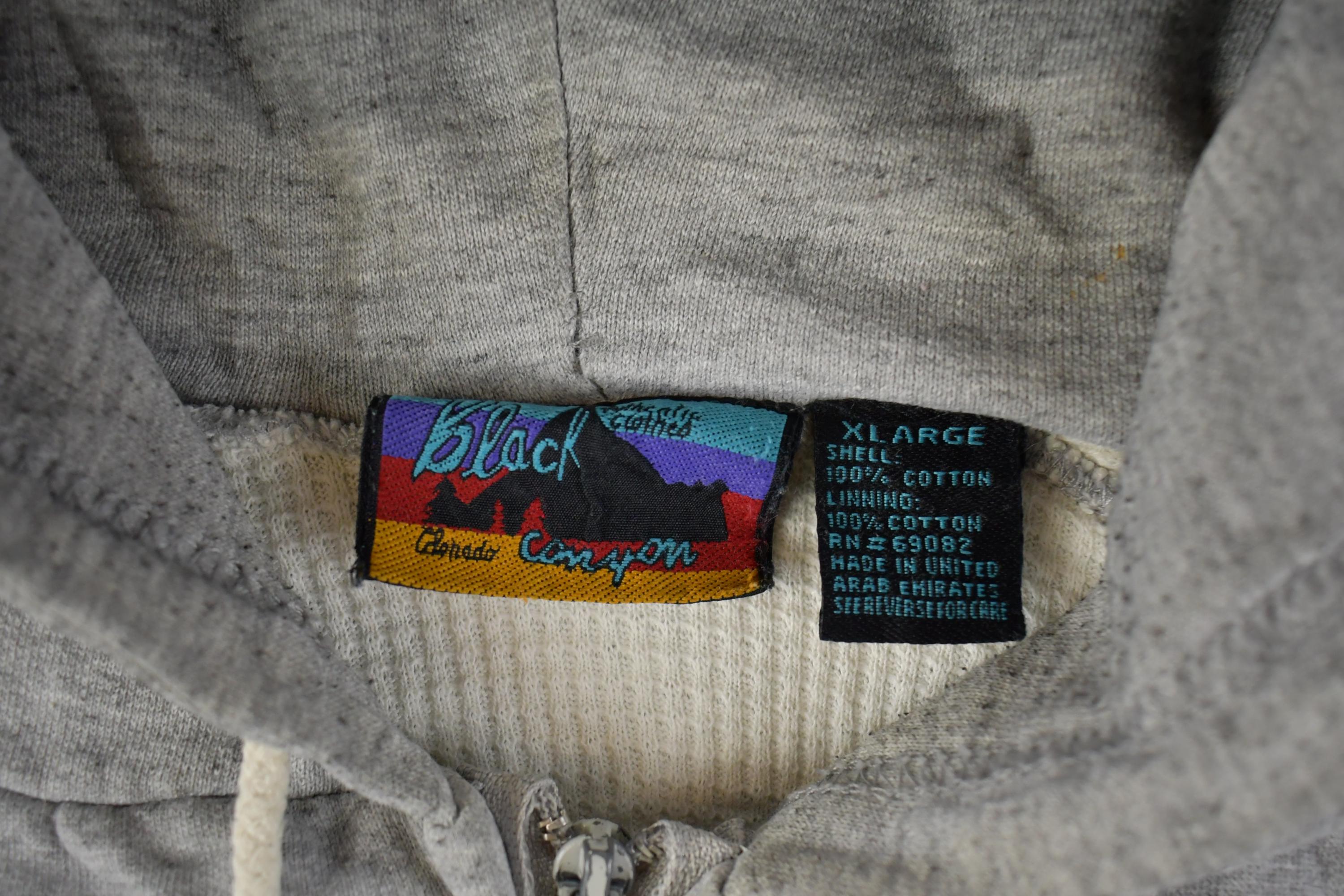 Vintage 1990s Black Canyon Full Zip Thermal Lined Hoodie Sweatshirt