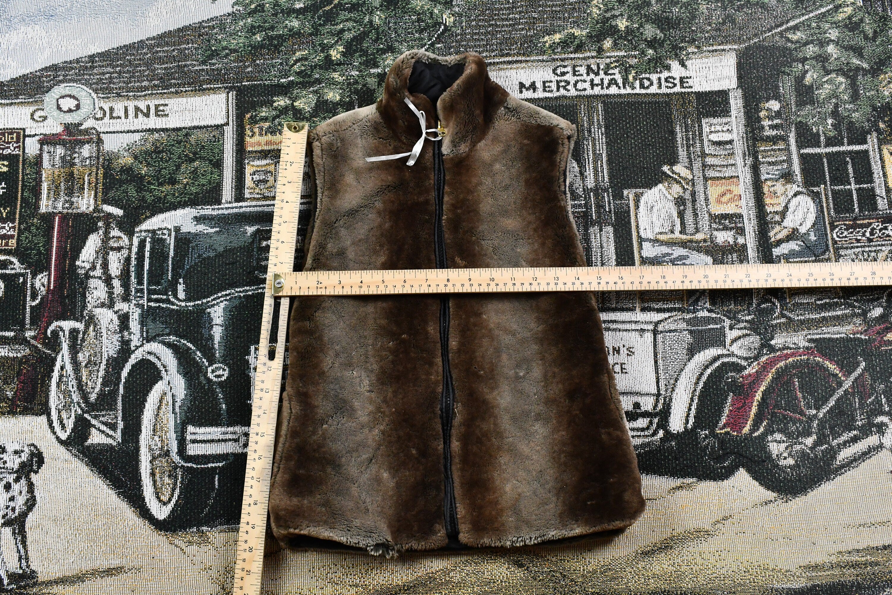 Vintage 1990s Hawke & Co Outfitter Faux Fur Full Zip Vest