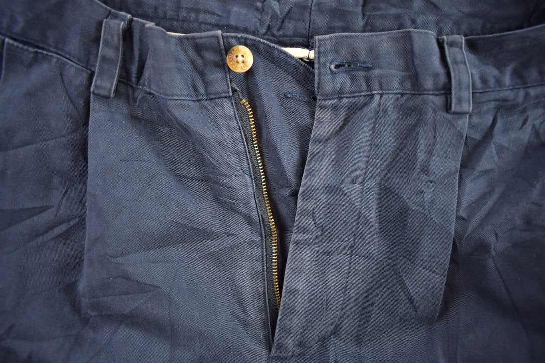 Vintage 1990s Nautica Solid Pattern Trousers Size 32 x 26.5