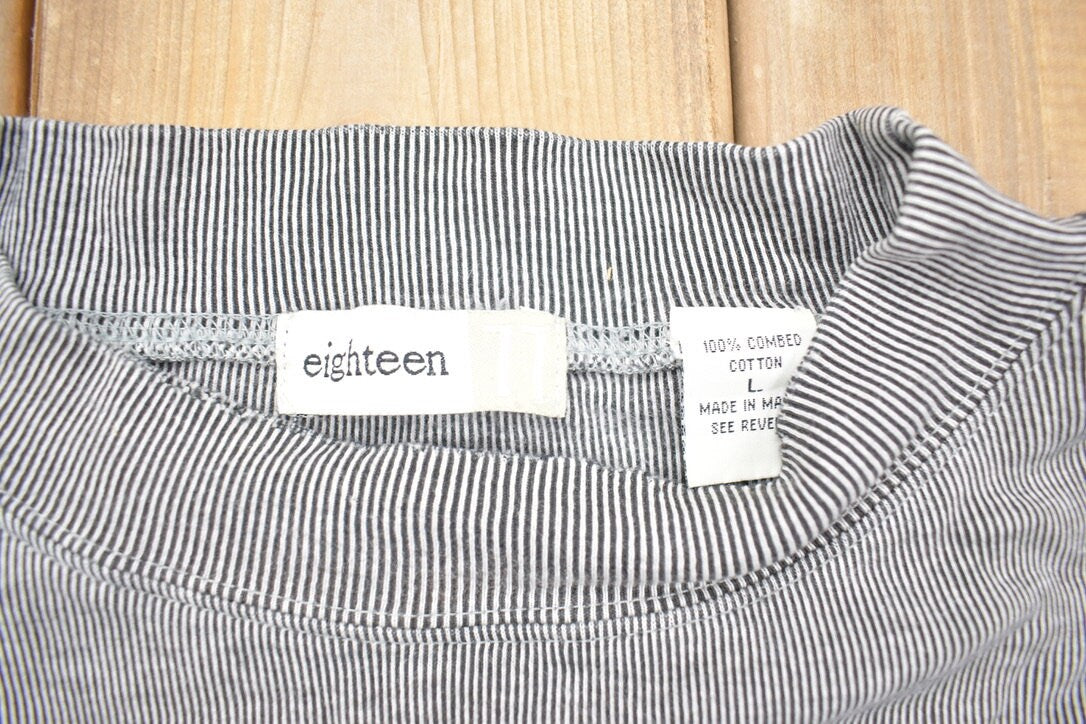 Vintage 1990s Eighteen Striped Crewneck Sweatshirt