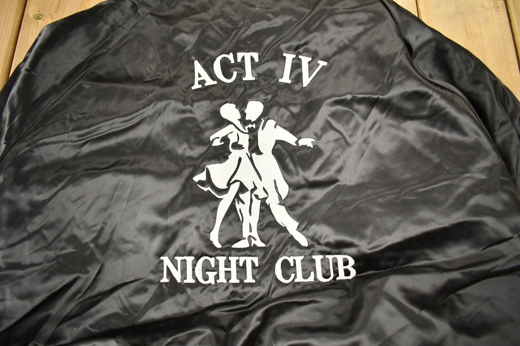 Vintage 1990s Act IV Night Club Satin Bomber Jacket