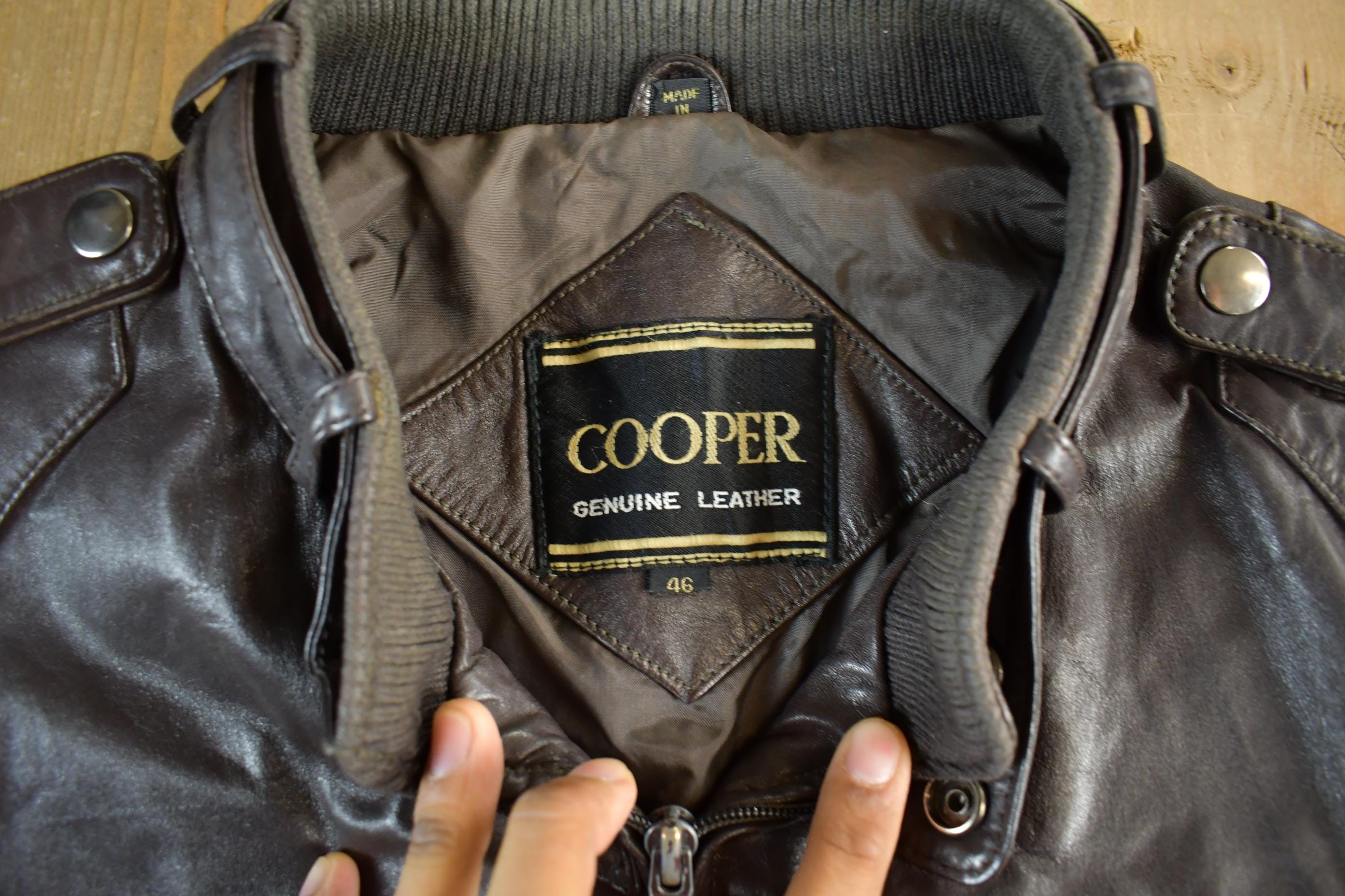 Vintage 1990s Cooper Leather Moto Cafe Biker Jacket Men's Medium