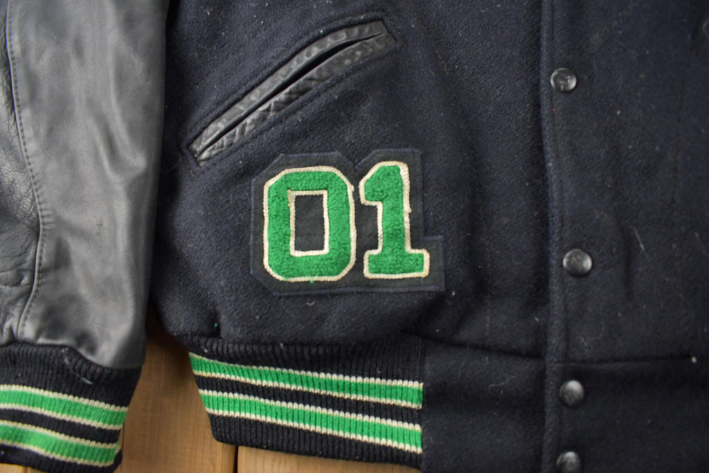 Vintage 1998 Tigard Leather & Wool Varsity Football Jacket Made In USA Size 48